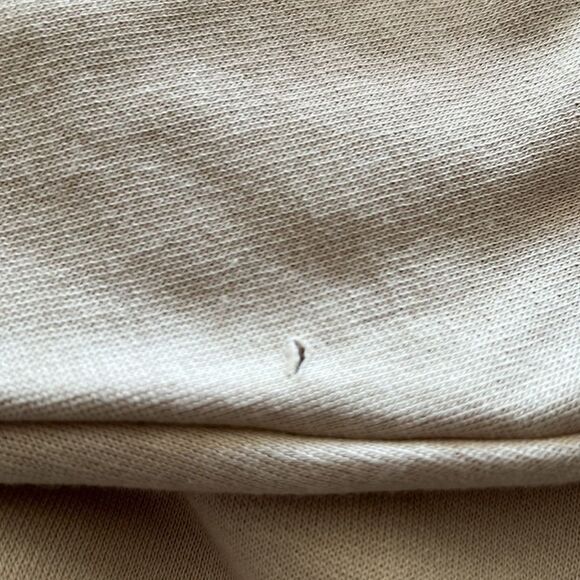 Zara cream colored cropped sweatshirt w fabric collar and button up front - S - Picture 8 of 8